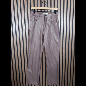 Abercrombie & Fitch Pants 27/4 Brown Vegan Leather 90s Straight Ultra High Rise